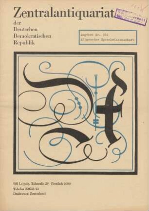 Nr. 914: Allgemeine Sprachwissenschaft