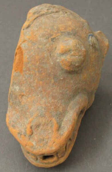 Animal head made of clay