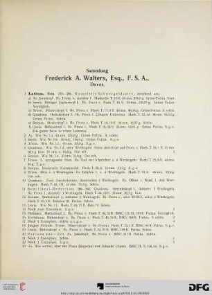 Sammlung Frederick A. Walters, Esq., F.S.A., Dover (Nr. 1-1690)