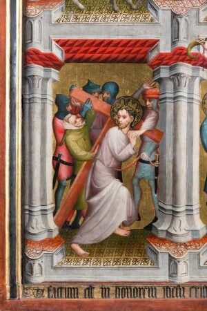 Jakobusaltar — Szenen aus der Legende um Jesus Christus — Kreuztragung Christi