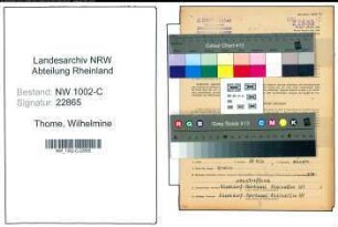Entnazifizierung Wilhelmine Thome, geb. 23.03.1921 (Verkaeuferin)