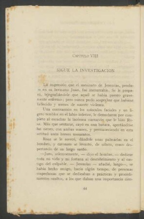 Capítulo VIII - Sigue la investigación