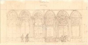 Gärtner, Friedrich von; München; Wittelsbacherpalast - Vorhalle (Ansicht)