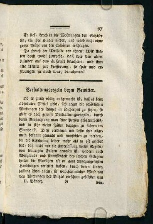 97-103, Verhaltungsregeln beym Gewitter