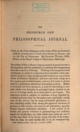 The Edinburgh new philosophical journal. 8. 1858