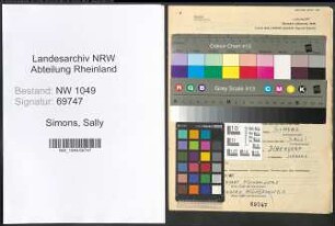 Entnazifizierung Sally Simons , geb. 07.04.1900 (Kaufmann)