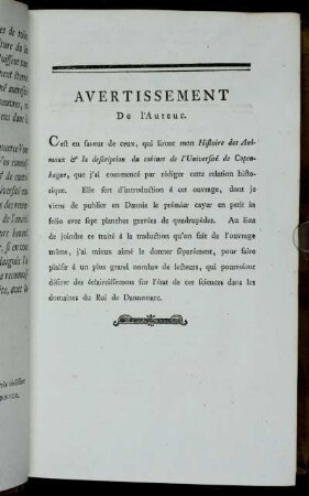 Avertissement De l'Auteur.