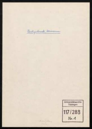 Akademisches Rektoramt. Entziehungen der Doktorgrade : Hermann Budzislawski (1901-1978)
