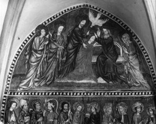 Krönung Mariae : Krönung Mariae. Fresko (nach 1400). Oberer Teil. Murau, Friedhofskirche Sankt Anna