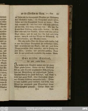 Das eilfte Kapitel, bis zum 24ten Vers.