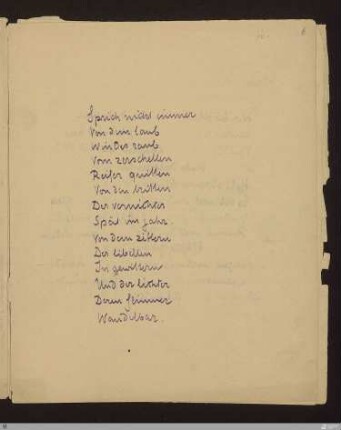 Sprich nicht immer : [SW III: H14]; [SW III, S. 89/145]
