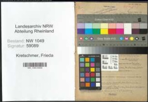 Entnazifizierung Frieda Kretschmer , geb. 05.03.1888 (Lehrerin)