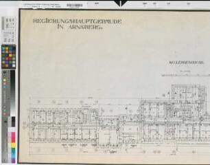 Arnsberg, Regierungshauptgebäude, 1. Kellergeschoss, Grundriss, Baubestandszeichnung