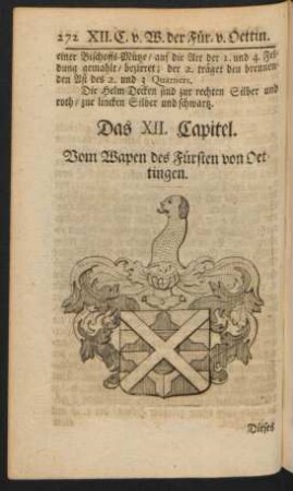 Das XII. Capitel. Vom Wapen des Fürsten von Oettingen