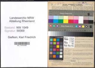 Entnazifizierung Karl Friedrich Siefken , geb. 03.04.1898 (Angestellter)