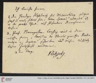 Korrespondenz Karl Immanuel Nitzsch / Carl Ullmann: Brief von Karl Immanuel Nitzsch an Carl Ullmann