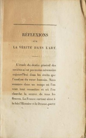 Réflexions Sur La Vérité Dans L'art