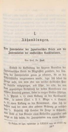 355-383 Der Interpolator der Ignatianischen Briefe und die Interpolation der apostolischen Constitutionen