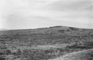 Im abessinischen Graben bei Metehara : Blick auf eine ebene Savannenlandschaft