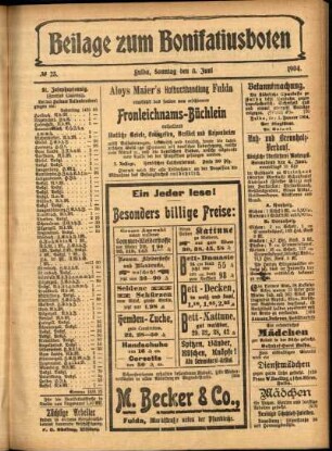 Zweite Ausgabe vom Sonntag, den 05. Juni 1904.