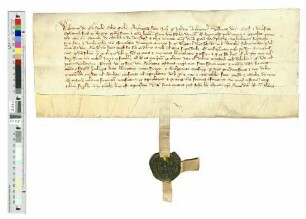 Erzbischof Walram von Köln erklärt, dass die ihm von der Stadt Siegen gewährte Beisteuer von 200 goldenen Schilden freiwillig gewährt sei und bestätigt die Privilegien der Stadt.