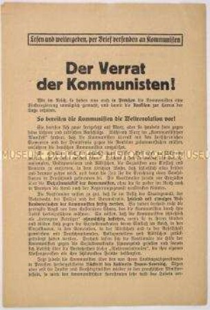 Programmatischer Aufruf an die kommunistischen Arbeiter in Preußen gegen die Vorbereitung einer "kommunistischen Weltrevolution"