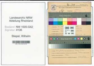 Entnazifizierung Wilhelm Stiepel , geb. 21.09.1909 (Kaufm.Angestellter)