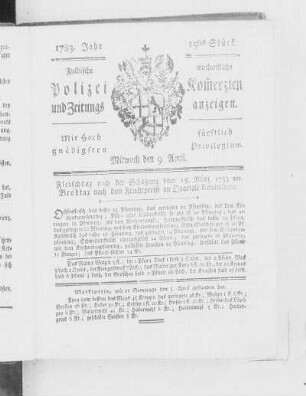 15tes Stück., Ausgabe vom 9. April 1783