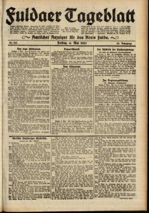 Ausgabe vom Freitag, den 06. Mai 1921.