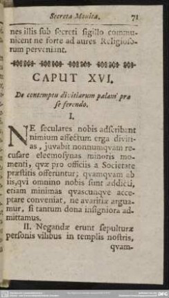 Caput XVI. De contemptu divitiarum palam prae se ferendo