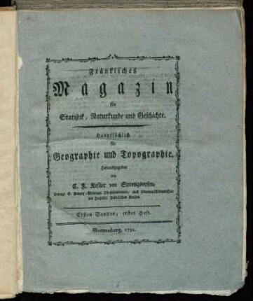 Ersten Bandes, erster Heft.