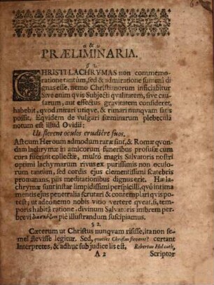 De Lachrymis Christi Sub Ingressum Hierosolymorum Fusis, ex Luc. XIX. v. 41. Dissertatio Theologica
