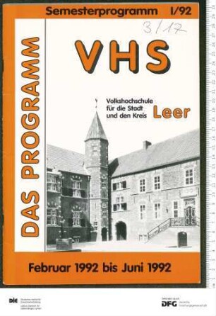 Programm 1. Semester 1992