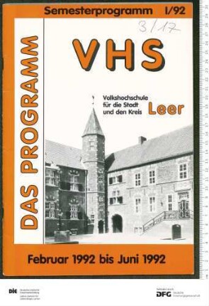 Programm 1. Semester 1992