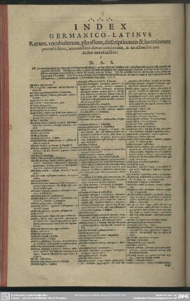 Index Germanico-Latinus