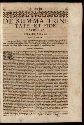 De Summa Trinitate, Et Fide Catholica.