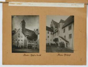 Hohes Schloss, Füssen: Ansicht vom Markt, Ansicht vom Schlosshof (aus: Skizzen- und Fotoalbum 24)
