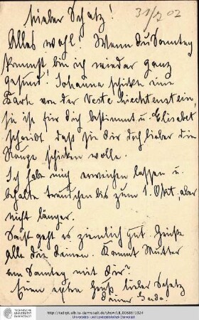 Postkarte vom 31.07.1907
