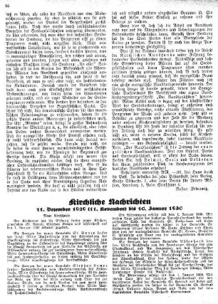 Kirchliche Nachrichten : 11. Dezember 1929 (11. November) bis 10. Januar 1930
