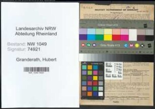 Entnazifizierung Hubert Granderath , geb. 18.11.1900 (Haendler)