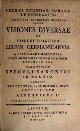 Visiones diversae de collectionibus Legum Germanicarum
