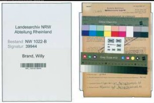Entnazifizierung Willy Brand , geb. 29.01.1914 (Heizer)