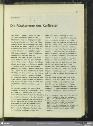 Die Rüstkammer des Kurfürsten