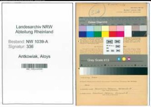 Entnazifizierung Aloys Antkowiak , geb. 18.02.1906 (Ingenieur)