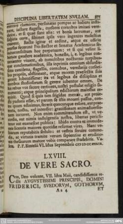 LXVIII. De vere sacro