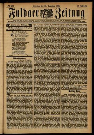 Erste Ausgabe vom Sonntag, den 25. Dezember 1892.
