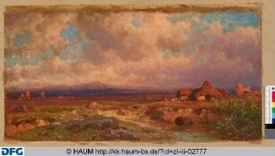 Landschaft mit einer kleinen Siedlung