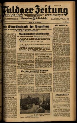 Ausgabe vom Freitag, den 18. April 1941.