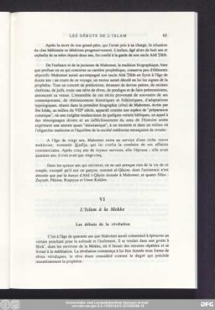 VI L'Islam à la Mekke