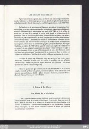 VI L'Islam à la Mekke